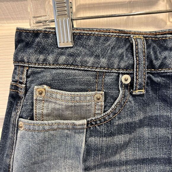 American Eagle Women Skirt Size 4 Blue Denim Patchwork Hi Rise Festival‎ Mini - Picture 2 of 9